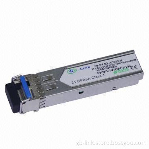 SFP BIDI DDM 622M 1,310/1,550nm 80km Transceiver with +3.3V Power Supply, Low-power Dissipation